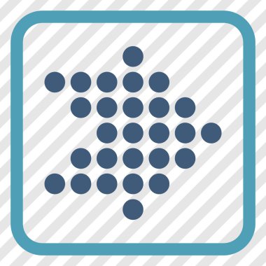 Noktalı ok doğru vektör simgesi bir çerçeve içinde