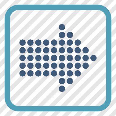 Noktalı ok doğru vektör simgesi bir çerçeve içinde