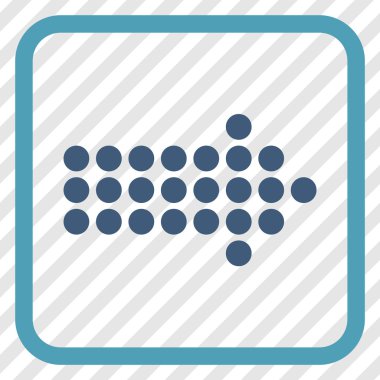 Noktalı ok doğru vektör simgesi bir çerçeve içinde