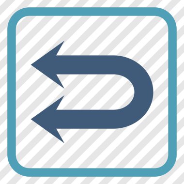 Çift sol ok vektör simgesi bir çerçeve içinde