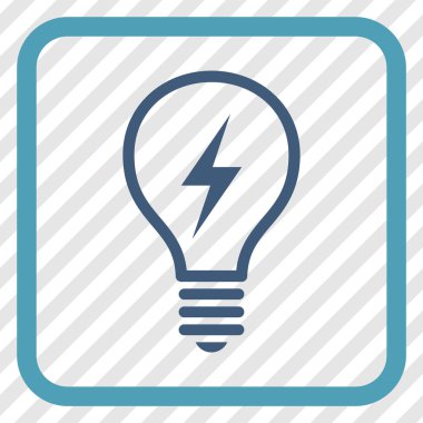 Elektrikli ampul vektör simgesi bir çerçeve içinde
