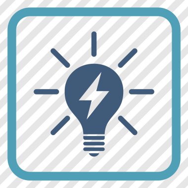 Elektrik ışık ampul vektör simgesi bir çerçeve içinde