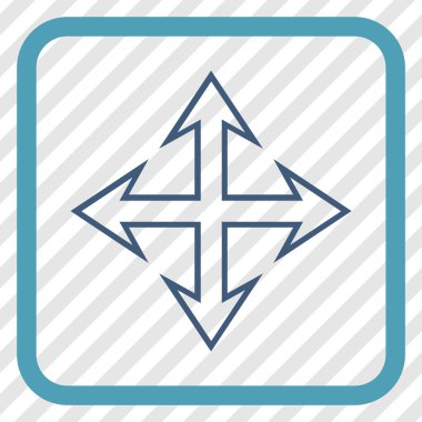 Genişletin okları vektör simgesi bir çerçeve içinde