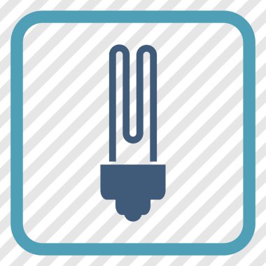 Floresan ampul vektör simgesi bir çerçeve içinde