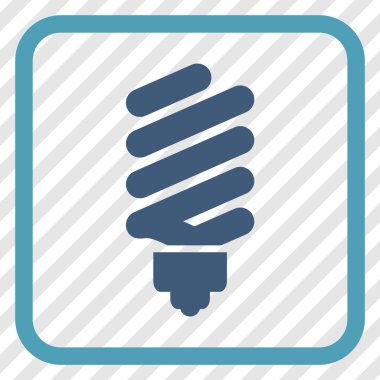 Floresan ampul vektör simgesi bir çerçeve içinde