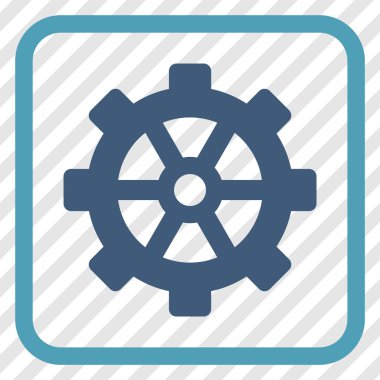 Dişli vektör simgesi bir çerçeve içinde