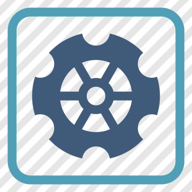 Dişli vektör simgesi bir çerçeve içinde