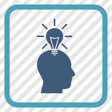 Dahi ampul vektör simgesi bir çerçeve içinde