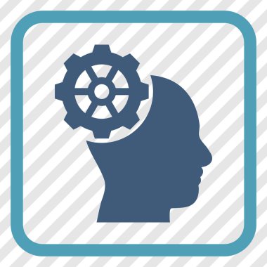 Vektör simgesi bir çerçeve içinde kafa dişli