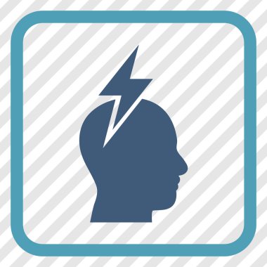 Baş ağrısı vektör simgesi bir çerçeve içinde