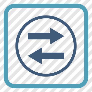 Yatay Çevir ok simge bir çerçeve içinde vektör