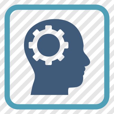 Akıl dişli vektör simgesi bir çerçeve içinde