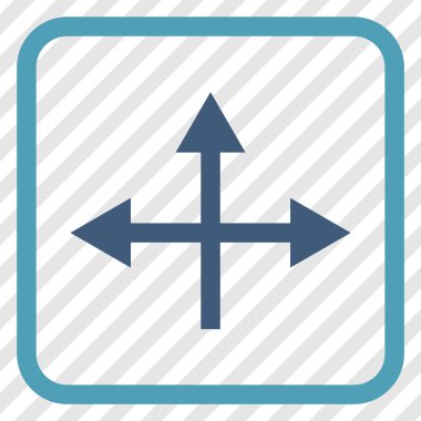 Kavşak yön vektör simgesi bir çerçeve içinde