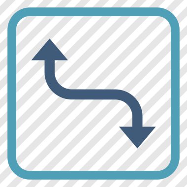 Bend ok vektör simgesi bir çerçeve içinde karşısında