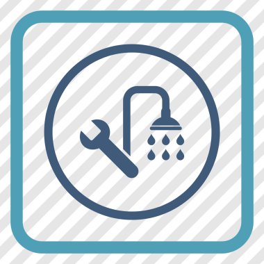 Sıhhi tesisat vektör simgesi bir çerçeve içinde