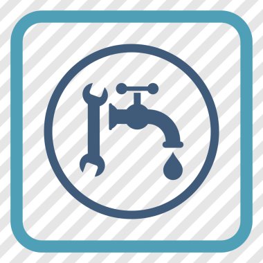 Sıhhi tesisat vektör simgesi bir çerçeve içinde