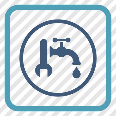 Sıhhi tesisat vektör simgesi bir çerçeve içinde