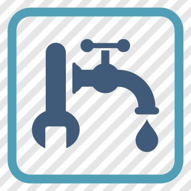 Sıhhi tesisat vektör simgesi bir çerçeve içinde