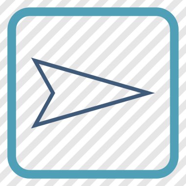 İşaretçi doğru vektör simgesi bir çerçeve içinde