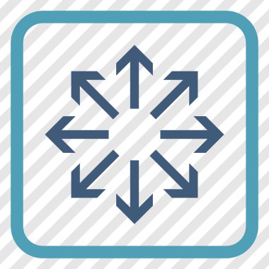 Radyal oklar bir çerçeve içinde simge vektör