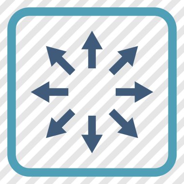 Radyal oklar bir çerçeve içinde simge vektör