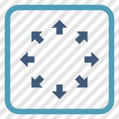 Radyal oklar bir çerçeve içinde simge vektör