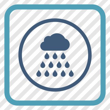 Yağmur bulutu vektör simgesi bir çerçeve içinde