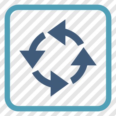 Geri dönüşüm vektör simgesi bir çerçeve içinde