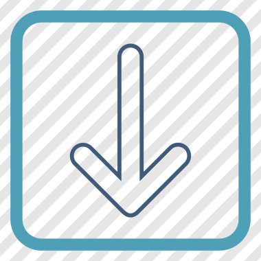 Vektör simgesi bir çerçeve içinde aşağı yönlü ok