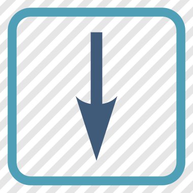 Vektör simgesi bir çerçeve içinde aşağı ok keskin