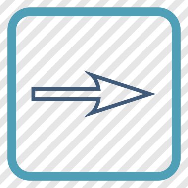 Keskin ok doğru vektör simgesi bir çerçeve içinde