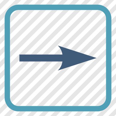 Keskin ok doğru vektör simgesi bir çerçeve içinde