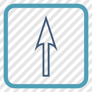 Vektör simgesi bir çerçeve içinde yukarı ok keskin