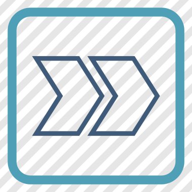 Üst karakter doğru vektör simgesi bir çerçeve içinde