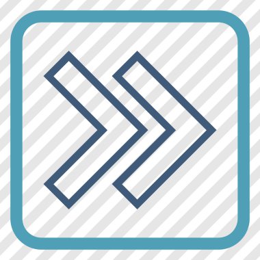 Üst karakter doğru vektör simgesi bir çerçeve içinde