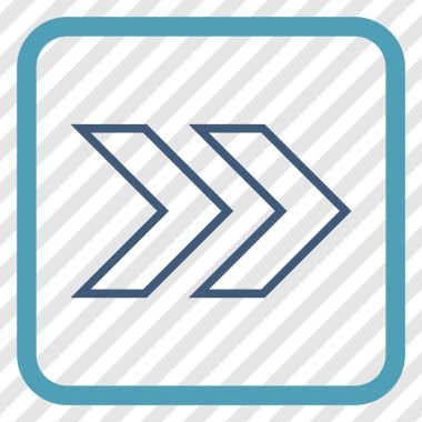 Üst karakter doğru vektör simgesi bir çerçeve içinde