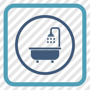 Duş Banyo vektör simgesi bir çerçeve içinde