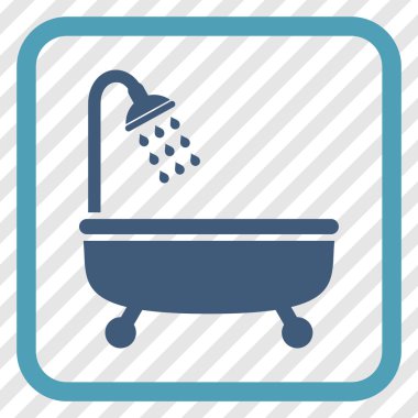 Duş Banyo vektör simgesi bir çerçeve içinde