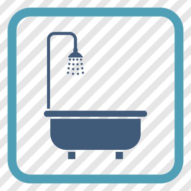 Duş Banyo vektör simgesi bir çerçeve içinde