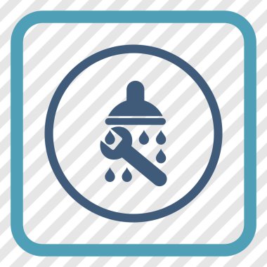 Duş sıhhi tesisat vektör simgesi bir çerçeve içinde