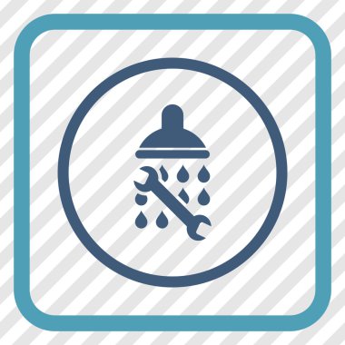 Duş sıhhi tesisat vektör simgesi bir çerçeve içinde