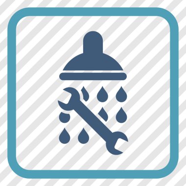 Duş sıhhi tesisat vektör simgesi bir çerçeve içinde