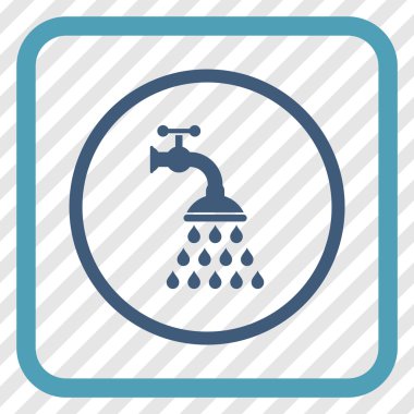 Duş musluk vektör simgesi bir çerçeve içinde