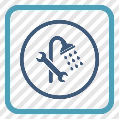 Duş sıhhi tesisat vektör simgesi bir çerçeve içinde