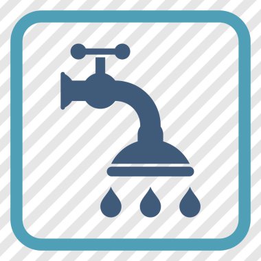 Duş musluk vektör simgesi bir çerçeve içinde