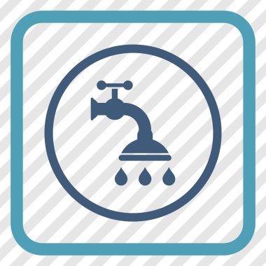 Duş musluk vektör simgesi bir çerçeve içinde