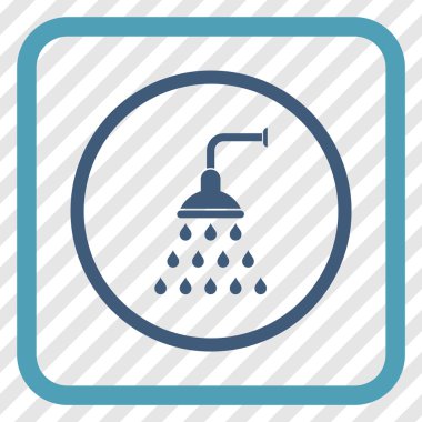 Duş vektör simgesi bir çerçeve içinde