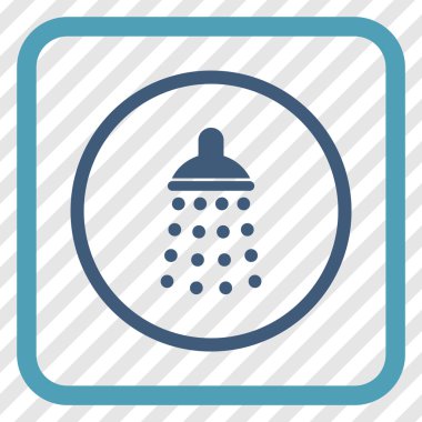 Duş vektör simgesi bir çerçeve içinde