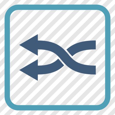 Shuffle oklar sol vektör simgesi bir çerçeve içinde