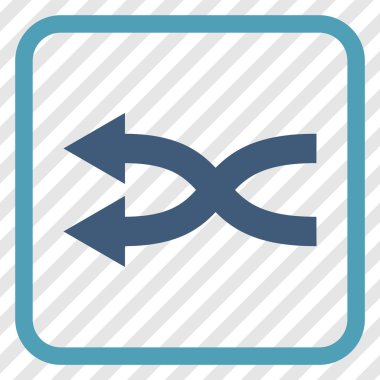 Shuffle oklar sol vektör simgesi bir çerçeve içinde